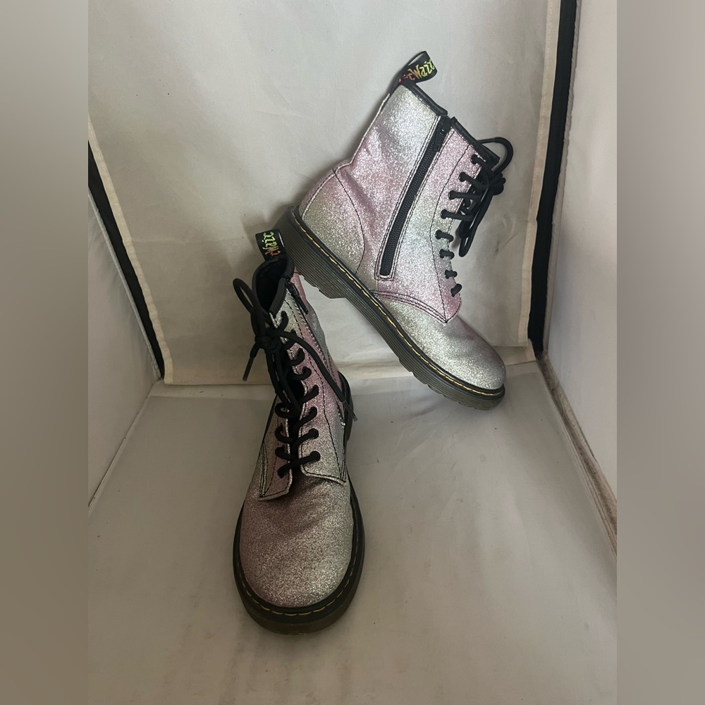 Dr. Martens Pink and Silver Glitter Boots 5 - Picture 8 of 8